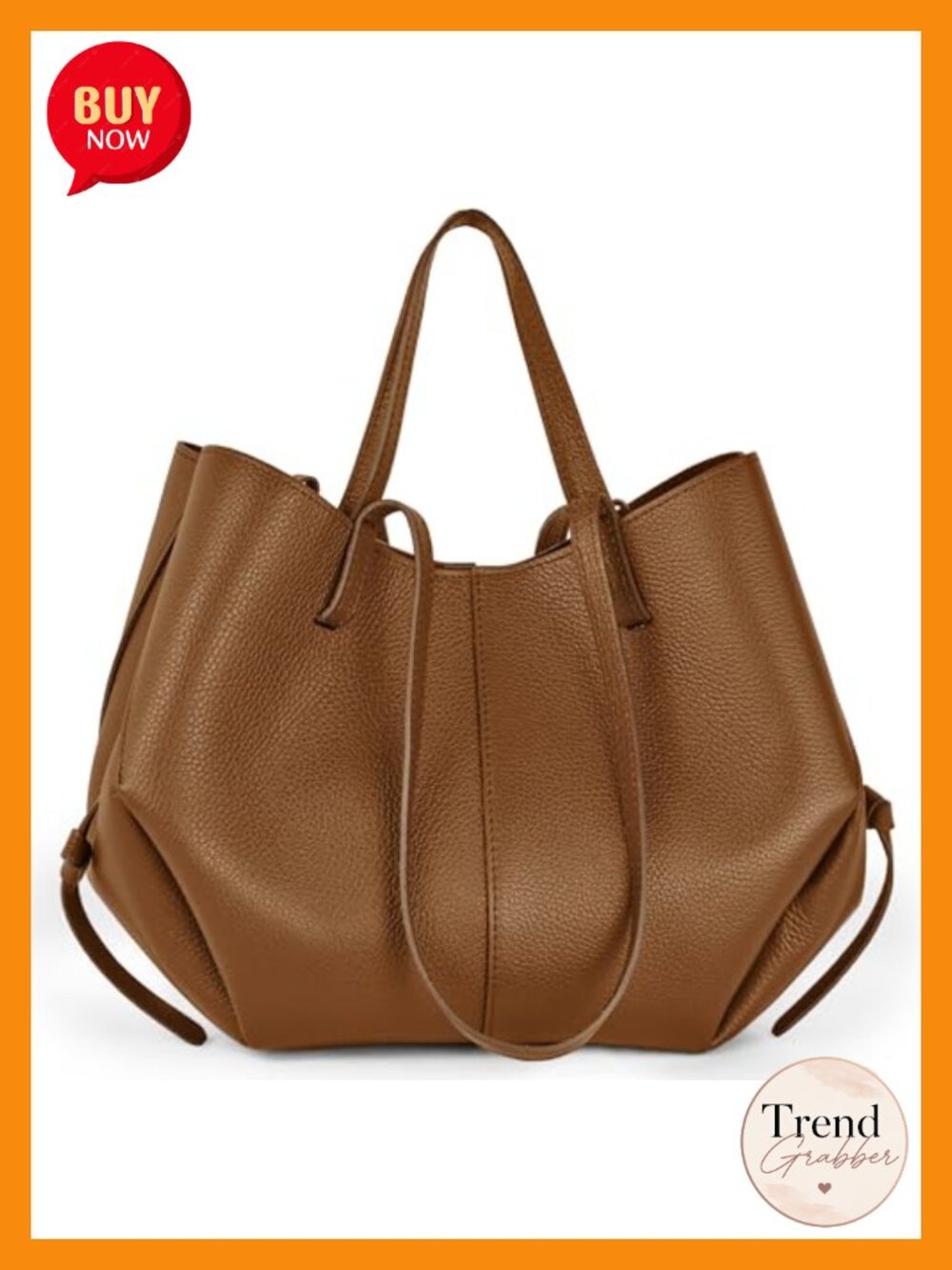 Genuine Italian Leather Tote Convertible Handbag Women Shoulder